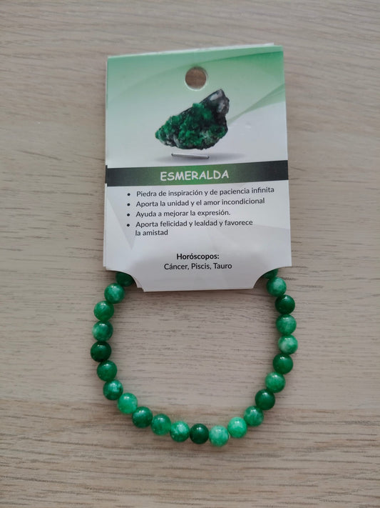 Pulsera piedra natural Esmeralda 6mm