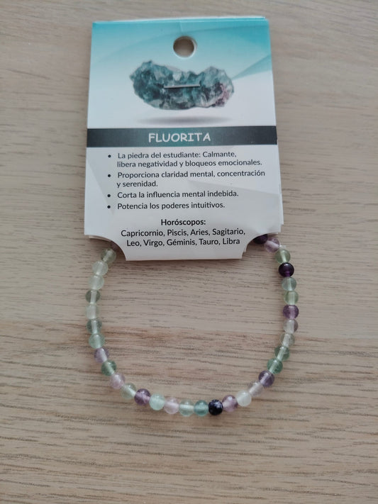 Pulsera piedra natural Fluorita 4mm