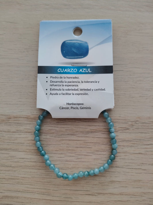 Pulsera piedra natural Cuarzo Azul 4mm