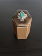 Bague en argent sterling avec pierre d'aventurine naturelle, taille 17