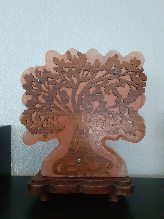 Lámpara de sal del Himalaya Árbol de la Vida