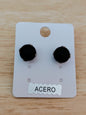 Pendientes piedra Shungita 10mm y acero inoxidable