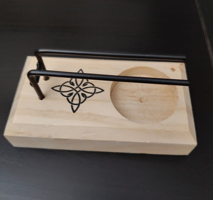Soporte de Madera para Palo Santo con grabados
