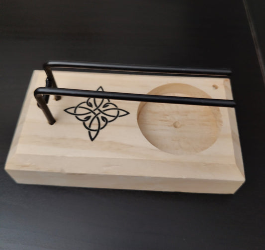 Soporte de Madera para Palo Santo con grabados