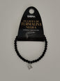 Pulsera elástica piedra natural Turmalina con dijes de acero