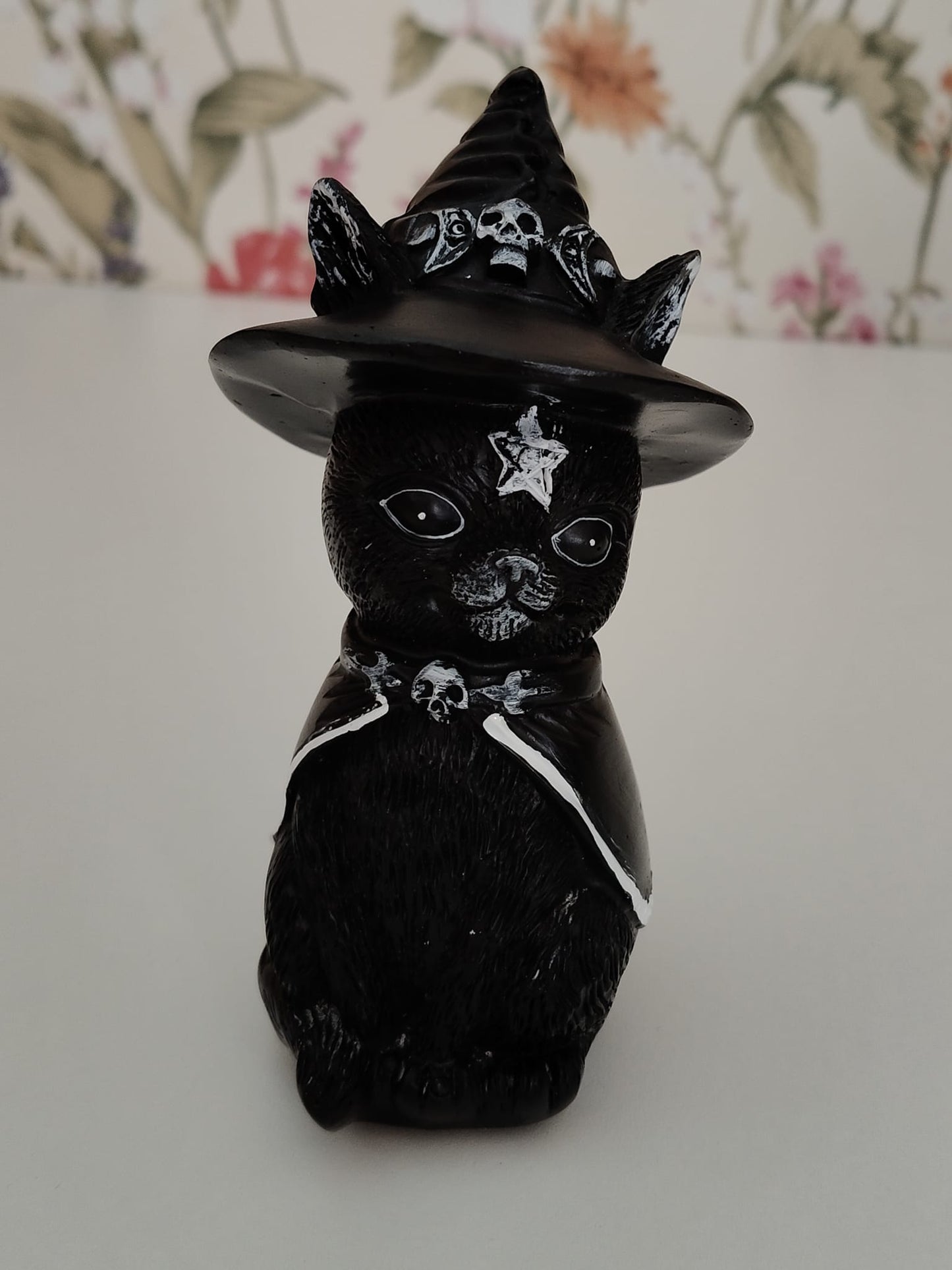 Gato místico con vestido de bruja  11cm