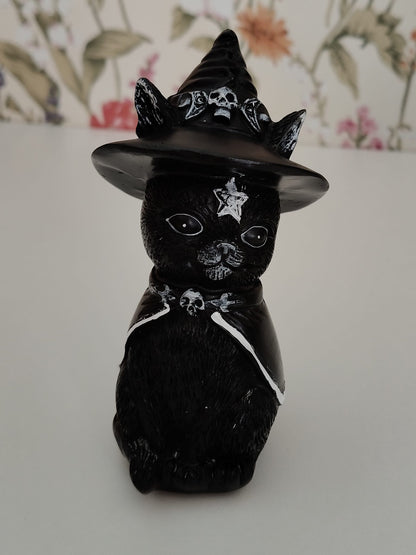 Gato místico con vestido de bruja  11cm