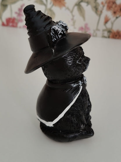 Gato místico con vestido de bruja  11cm