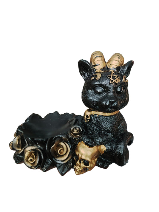Mystical Cat Candle Holder Figure 11x13x8.5cm