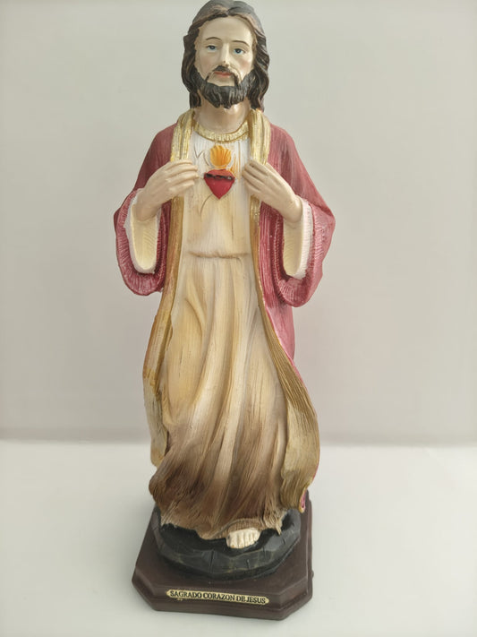 Figura de resina Sagrado corazón de Jesús 21x8x8 cm