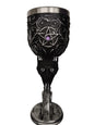 Ceremonial chalice with cat's head, pentacle and transmuting gem 18.5x7.5cm