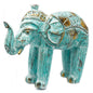 Éléphant en bois sculpté - Turquoise dorée