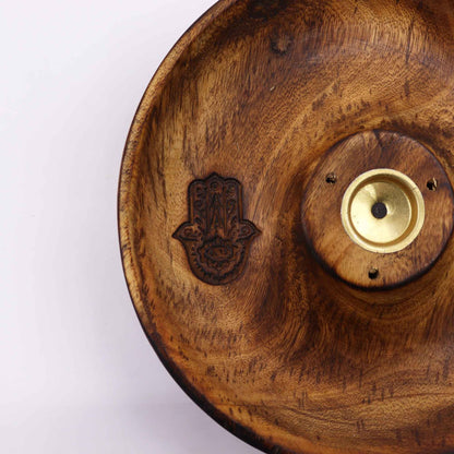 Incense holder disc for cones and sticks - Hamsa