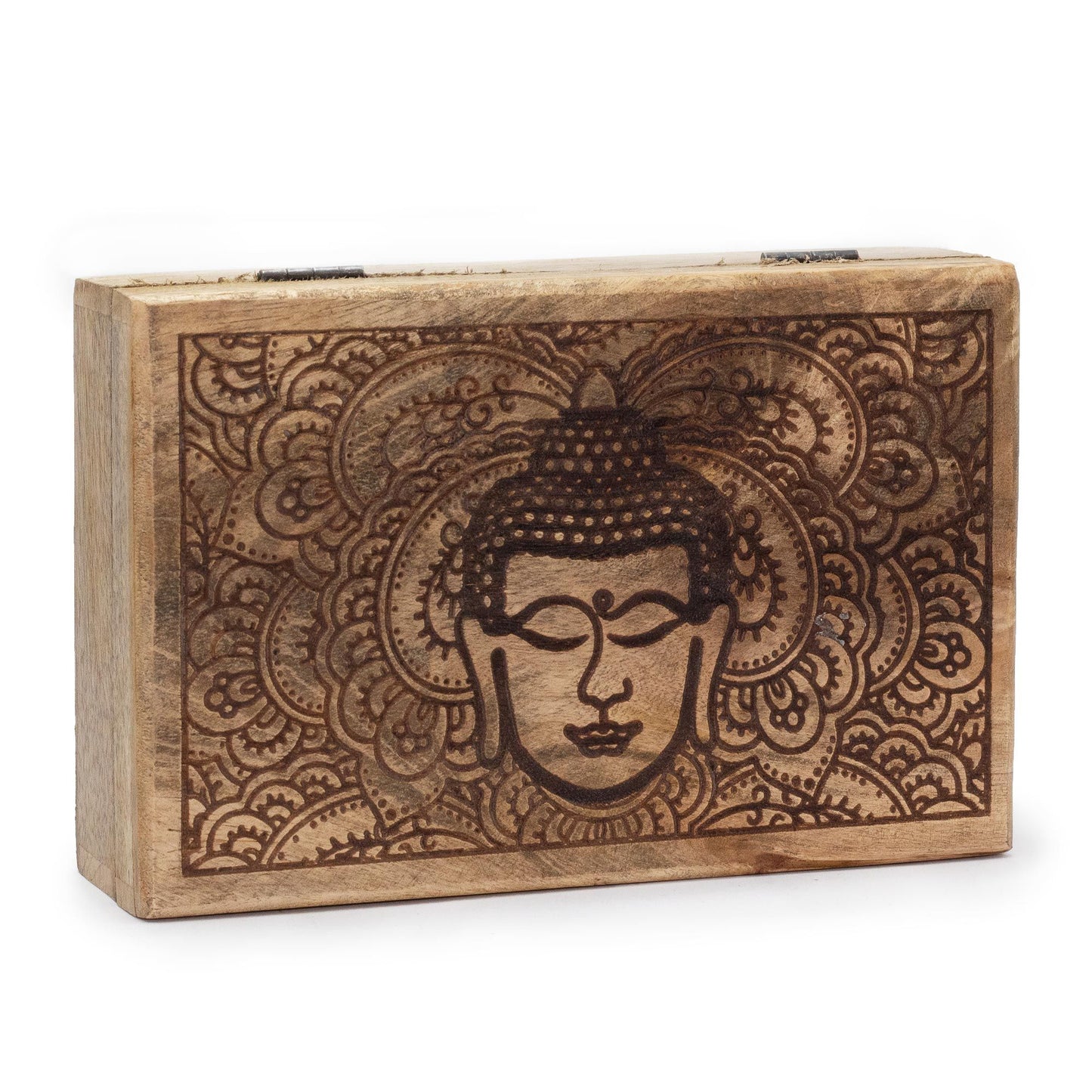 Caja rectangular grande 21.5x14x6.3cm - Cara de Buda Negra
