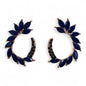 Vintage Crystal Hoop Earrings - Blue