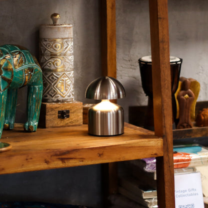 Lámpara táctil - Cúpula Champiñón Plateada - USB (C) - Recargable (400 Vatios)