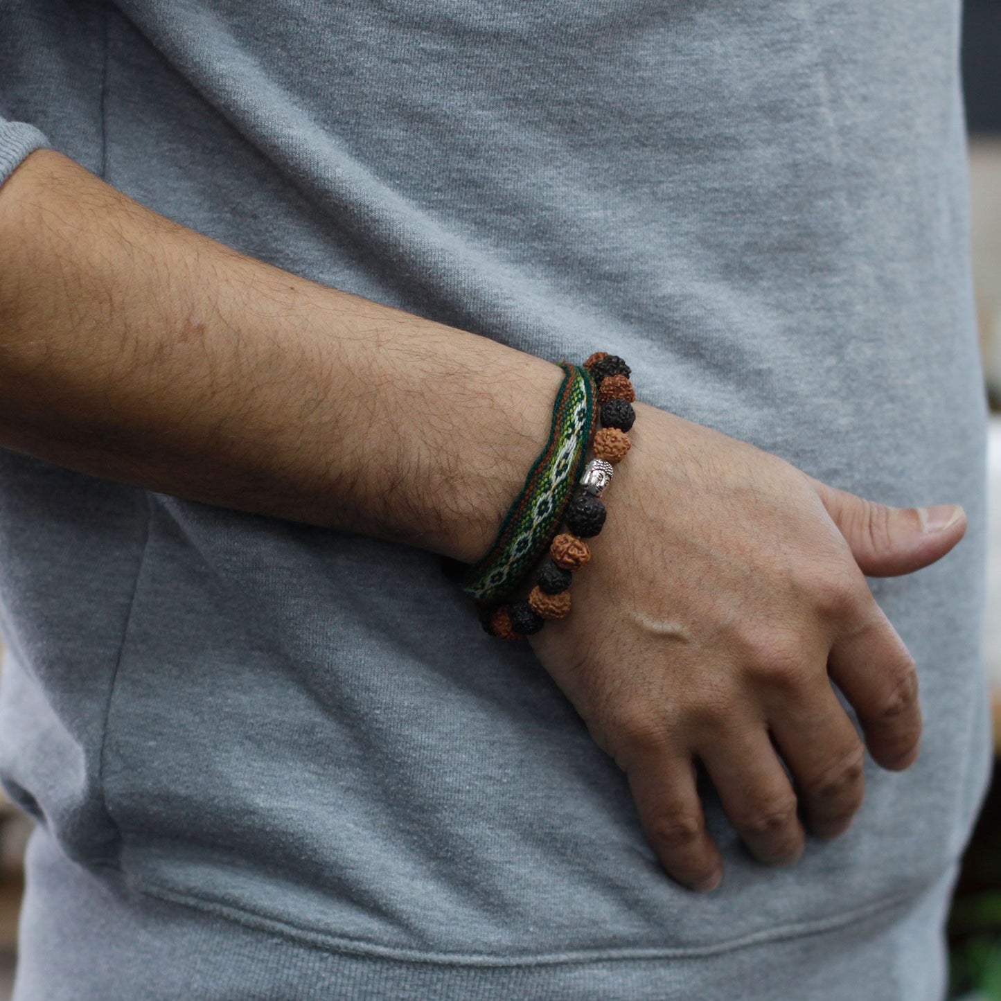 Rudraksha Buddha Bracelet Japa Mala - Mix