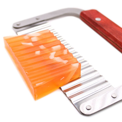 Juego de cortadores de jabón de madera - Cortador ondulado y recto