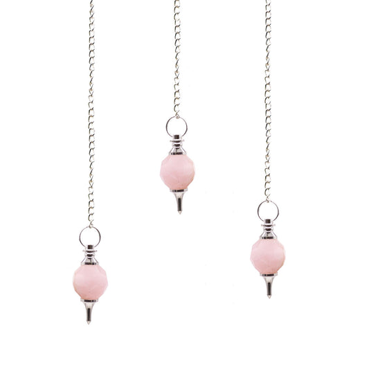 Pendule en pierre précieuse taillée - Quartz rose