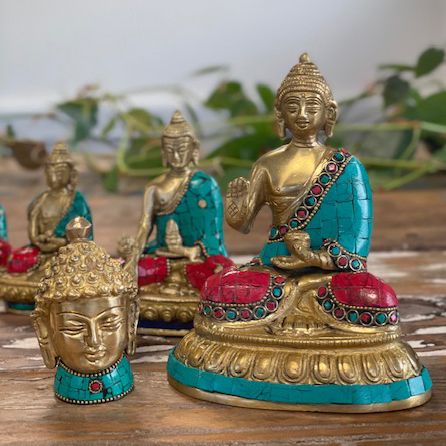 Figura de Buda de Latón - Cabeza Gr- 11.5 cm