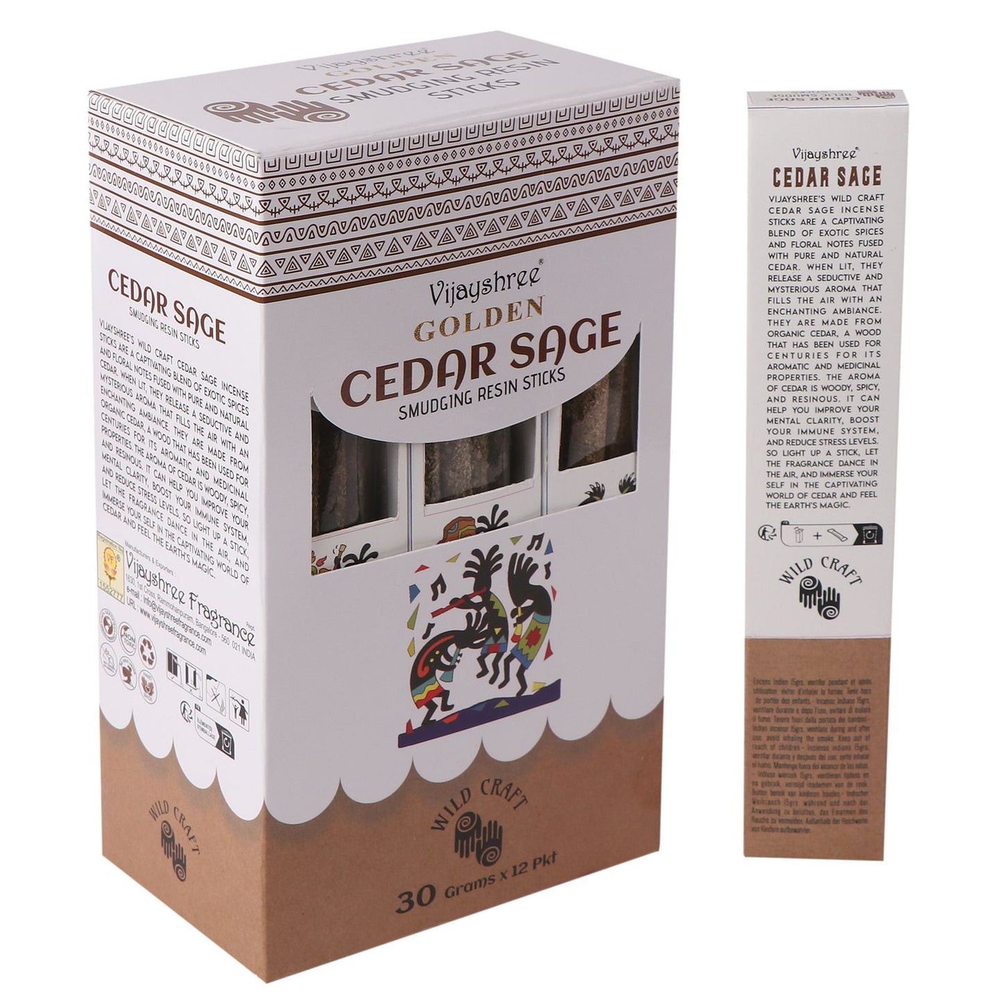 Sage and Golden Cedar Smudging Resin Sticks 30g (6 Count)