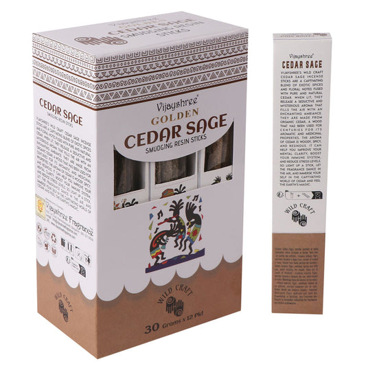 Sage and Golden Cedar Smudging Resin Sticks 30g (6 Count)