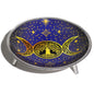 Three-legged glazed offering plate - Purple Triple Moon
