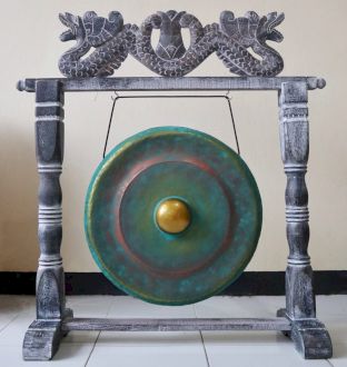 Small Meditation Gong with Stand - 25cm - Green