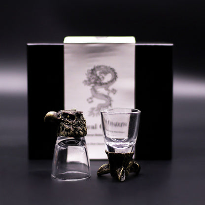 Gift set of 6 shot glasses (50 ml) - Wild Forest Creatures - Antique Bronze