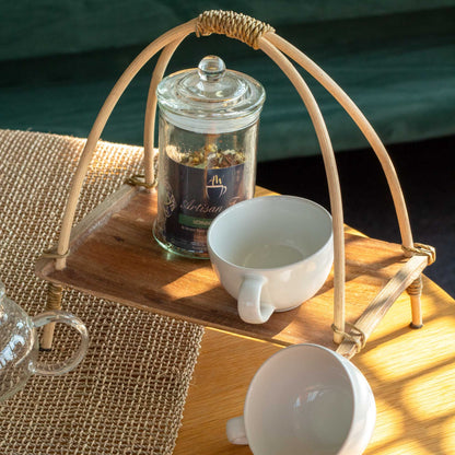 Porte-thé en feuille de cocotier - Naturel