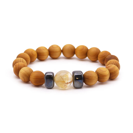 Cedar Bracelet - Solar Chakra - Citrine