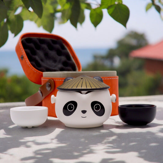 Panda Teapot Set - Two Cups &amp; Travel Case