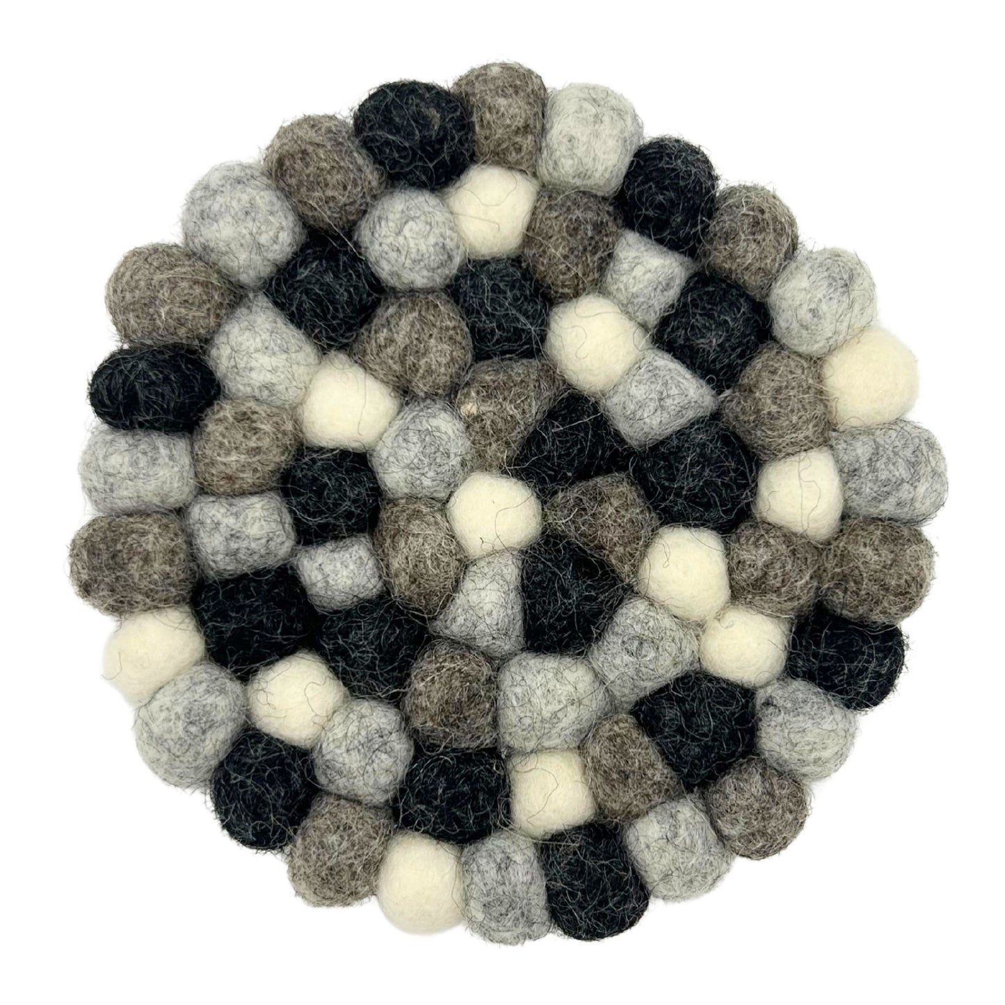 Round felt coasters, 10 cm, multicolored grey (set of 4)