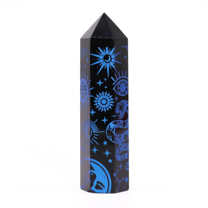 Black Obsidian Points (approx 60-70 gm 9cm) - Mystical History - Dark Blue