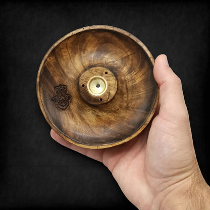 Incense holder disc for cones and sticks - Hamsa