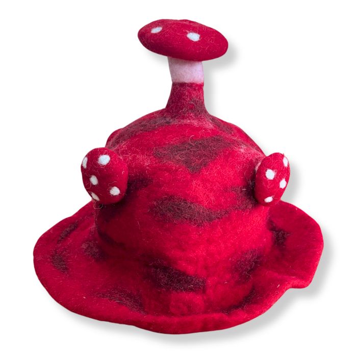 Felt Mushroom Hat - Rush To The Head Red