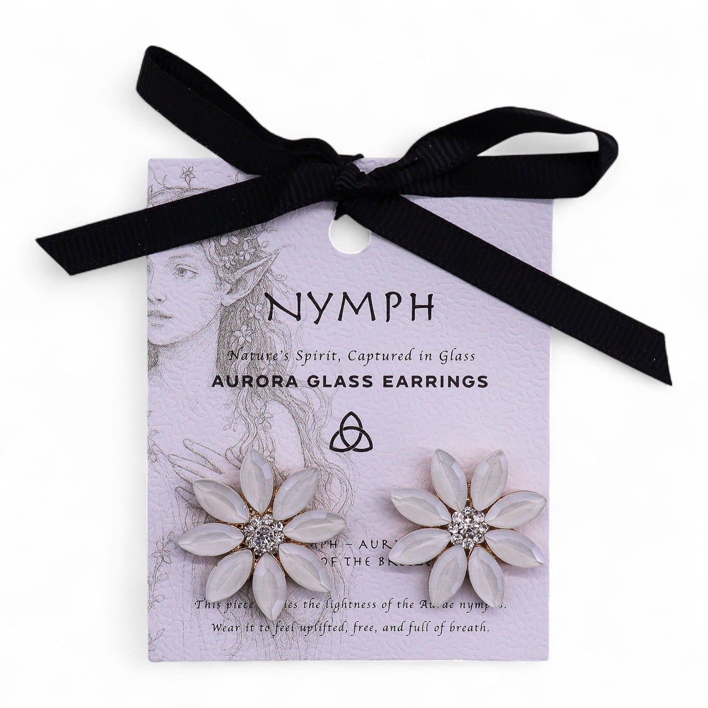 Vintage Crystal Earrings - Flowers - Pearl