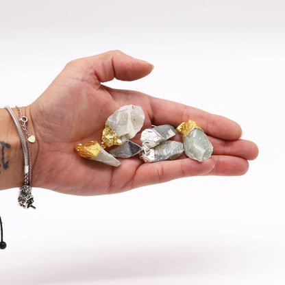 Colgantes de jade indio bañados en oro y plata (6 unidades surtidas)