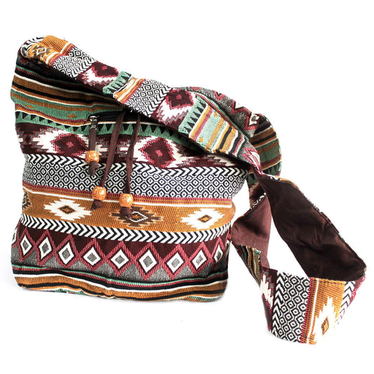 Jacquard fabric - Small backpack Chocolate