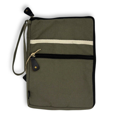 Hope Hare Canvas Laptop Sleeve - Olive