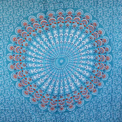 Pareos de Mandela en verde azulado y naranja