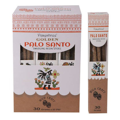 30g Golden Palo Santo Smudging Resin Sticks (6 Count)