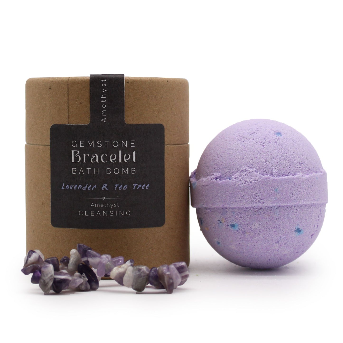 Bath Bomb with Amethyst Gemstone Bracelet