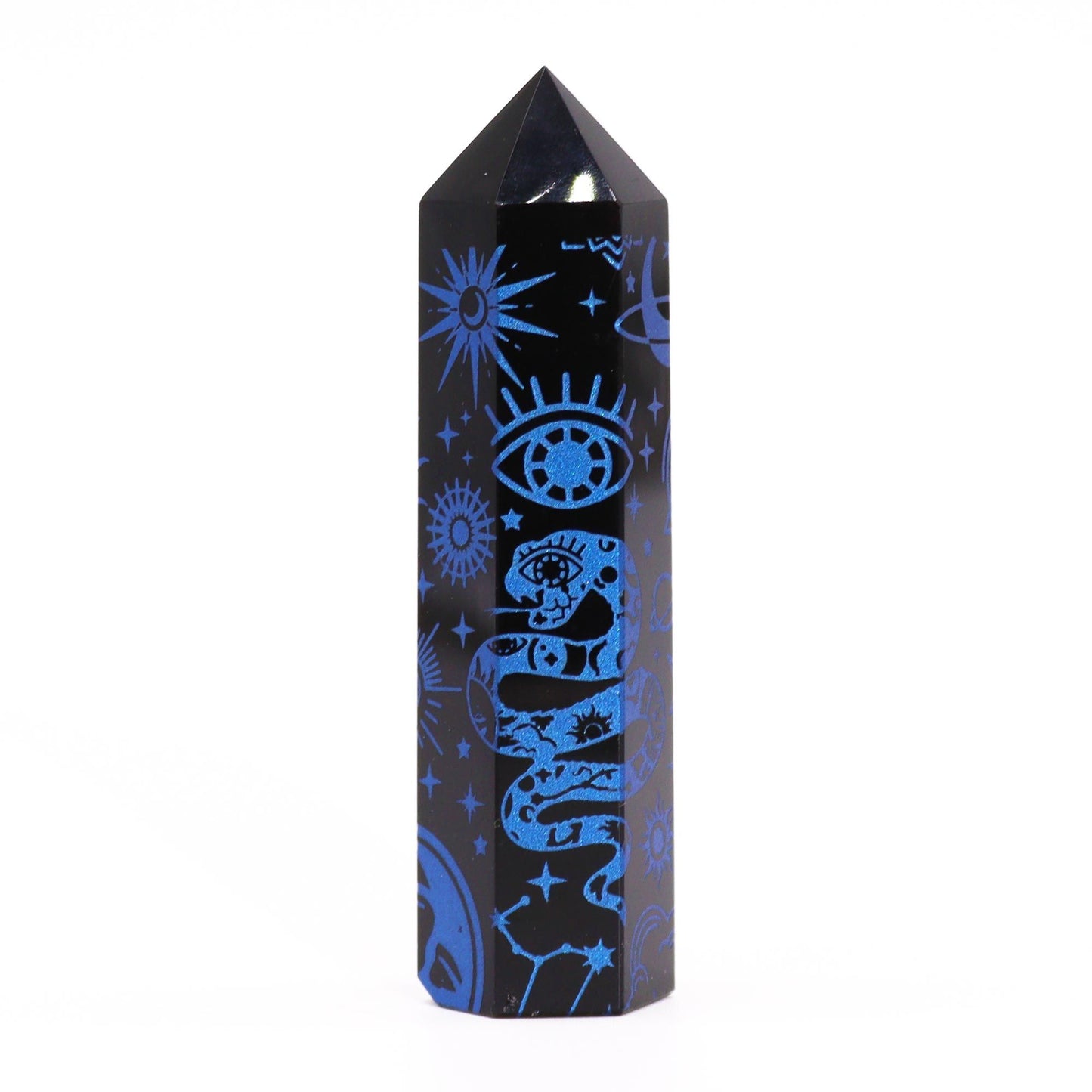 Black Obsidian Points (approx 60-70 gm 9cm) - Mystical History - Dark Blue
