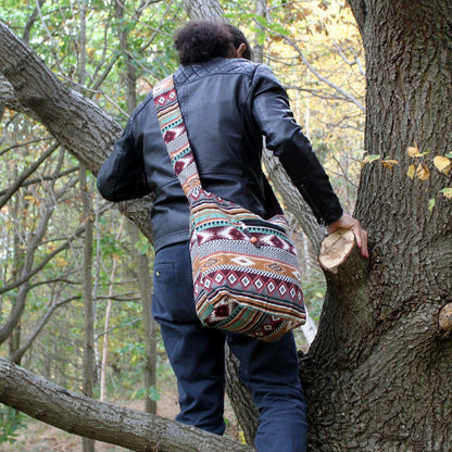 Jacquard fabric - Small backpack Chocolate
