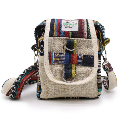 Natural Hemp and Jhari Body-Cross Travel Bag