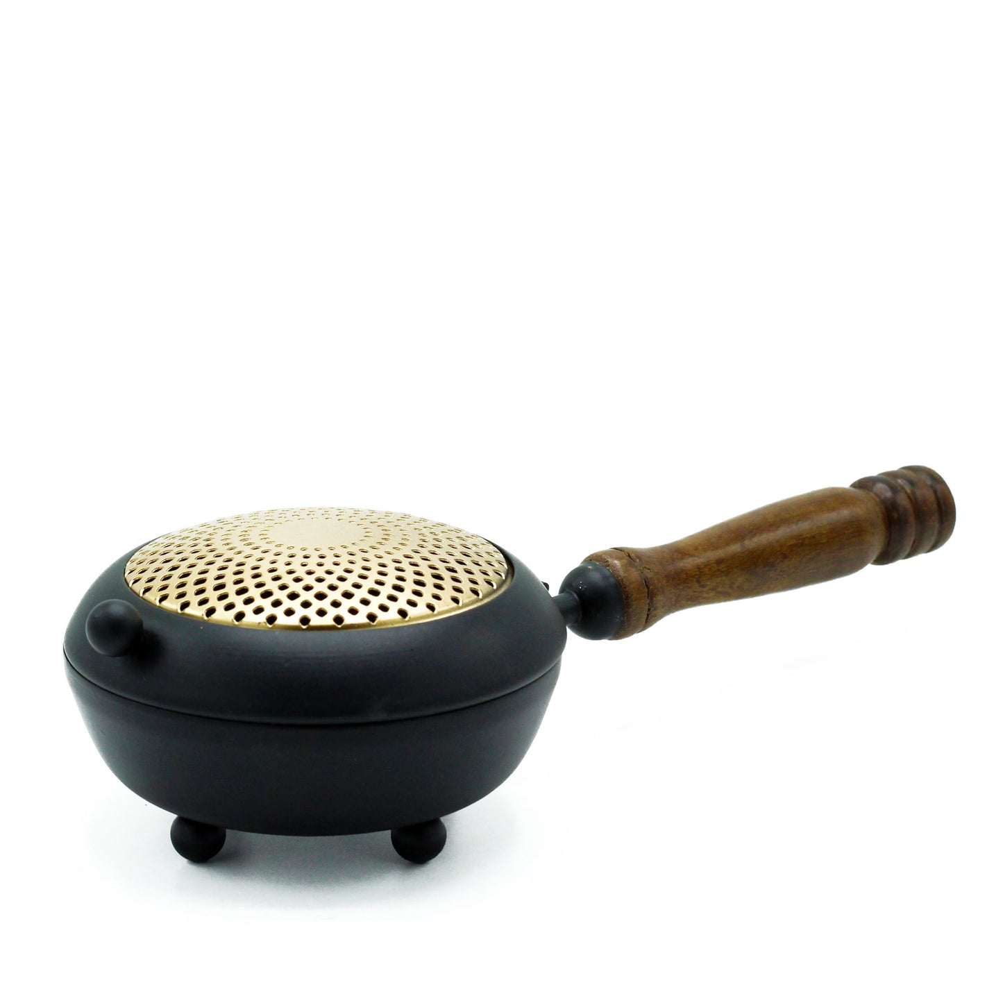 Large iron incense burner - gold detail