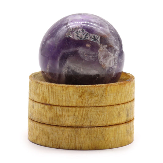 Esfera de cristal de amatista africana de 40 mm con soporte