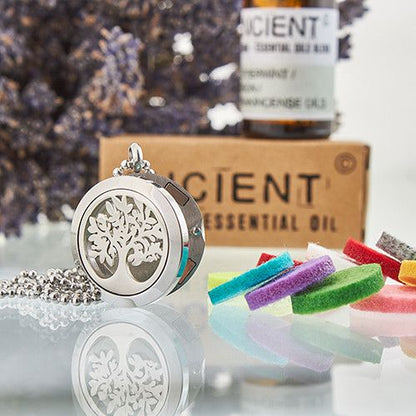 Aromatherapy diffuser necklace 25mm - Tree of life