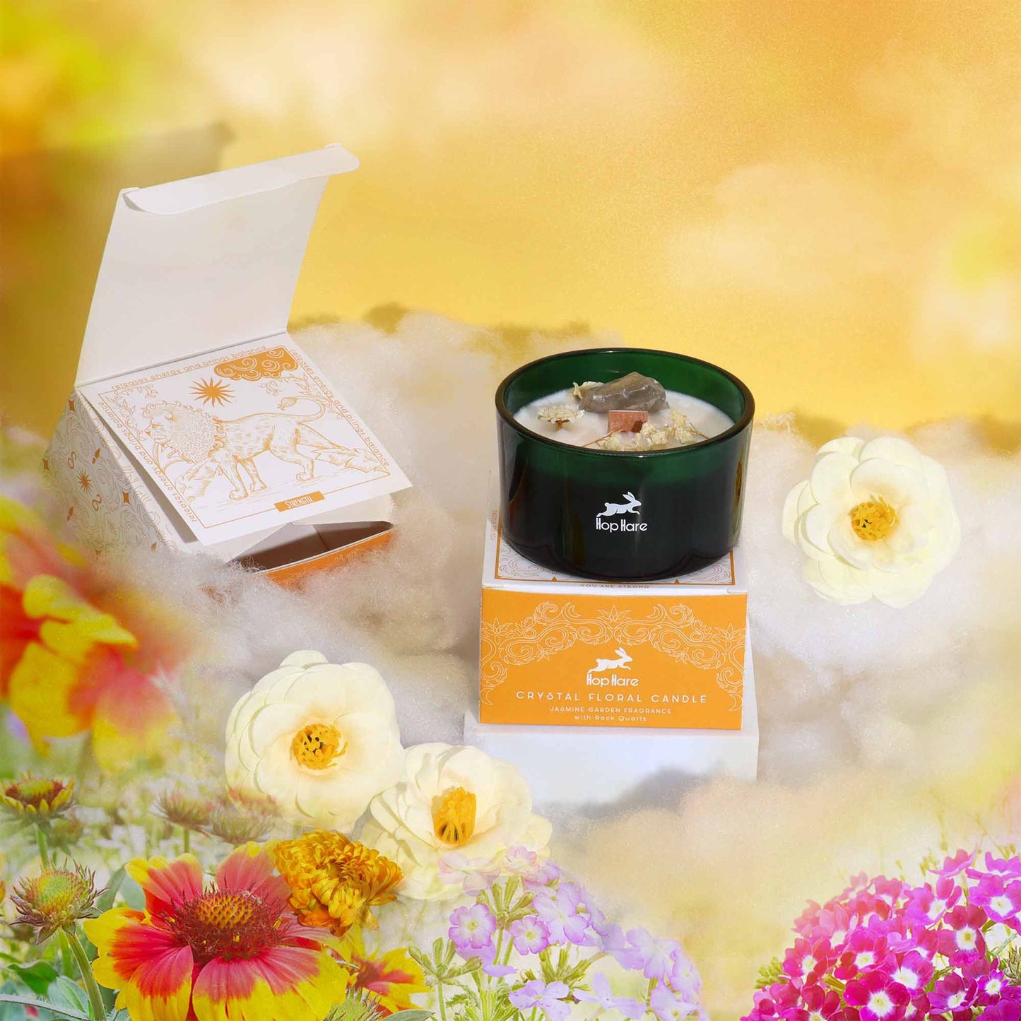 Hop Hare Magical Crystal Flower Candle - Leon